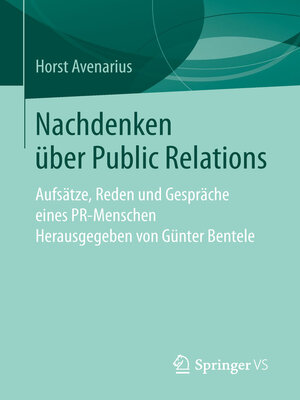 cover image of Nachdenken über Public Relations